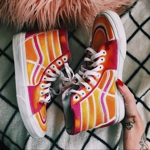 RARE Vans Custom Sunrise Canvas Sk8-Hi Sneaker